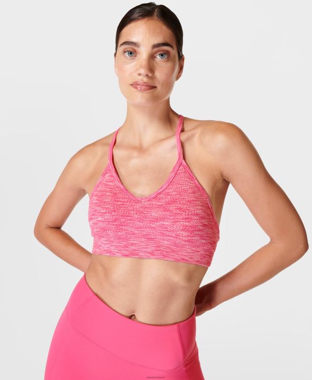 Sweaty Betty mujer sujetador de yoga sin costuras consciente NX4X929 ropa marga rosa feliz