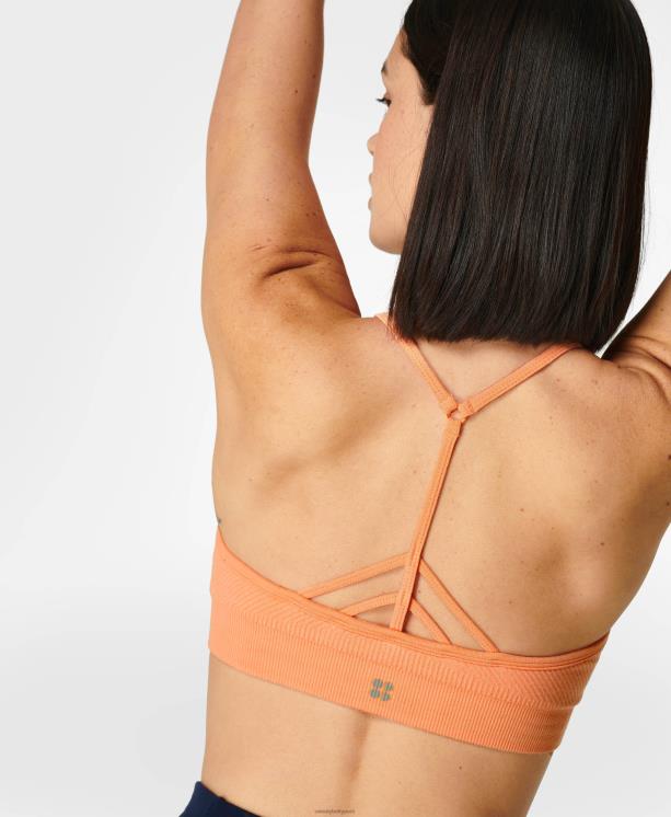 Sweaty Betty mujer sujetador de yoga sin costuras consciente NX4X931 ropa naranja primavera